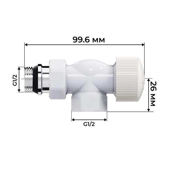 Набор термостатический осевой Royal Thermo Design 1/2"М30х1,5 (Белый)
