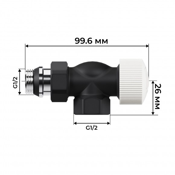 Набор термостатический осевой Royal Thermo Design 1/2"М30х1,5 (Черный)