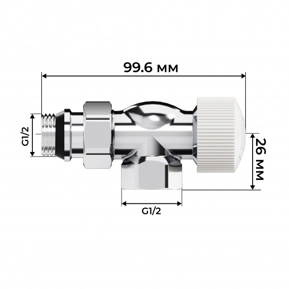 Набор термостатический осевой Royal Thermo Design 1/2"М30х1,5 (Хром)