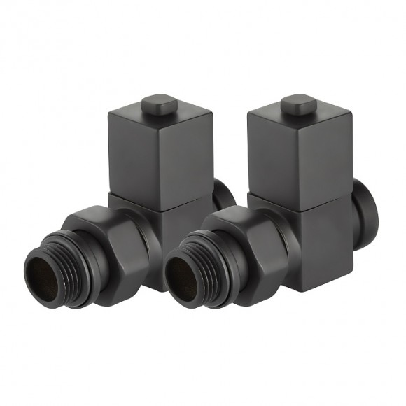 RTE 56.0006 Набор дизайн-вентилей CUBE, прямой (чёрный) 1/2"  