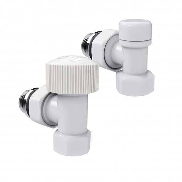 Набор термостатический угловой Royal Thermo Design 1/2"М30х1,5 (Белый)