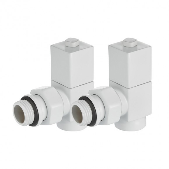 RTE 56.0007 Набор дизайн-вентилей CUBE, угловой (белый) 1/2"  