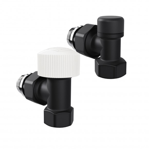 Набор термостатический угловой Royal Thermo Design 1/2"М30х1,5 (Черный)