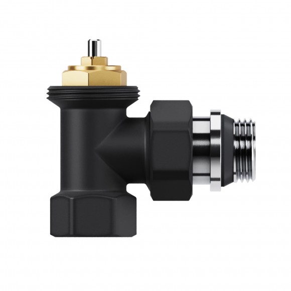 Набор термостатический угловой Royal Thermo Design 1/2"М30х1,5 (Черный)