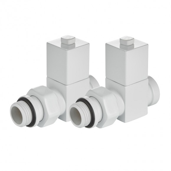 RTE 56.0005 Набор дизайн-вентилей CUBE, прямой (белый) 1/2"   