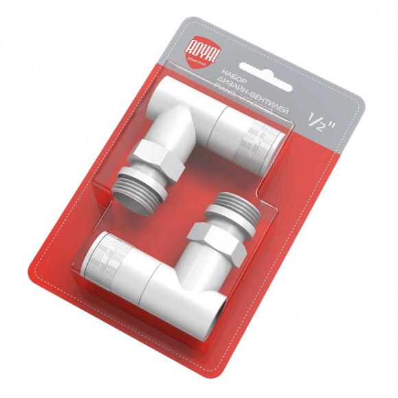 RTE 56.0013 Набор дизайн-вентилей PIANO, угловой (белый) 1/2"  