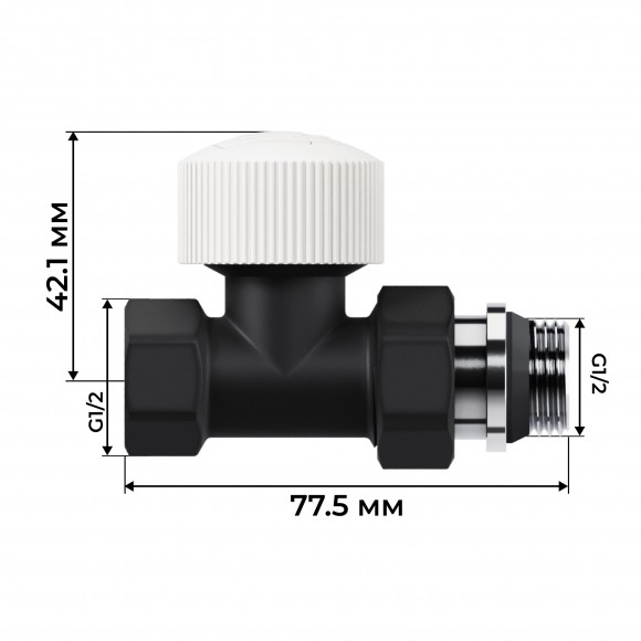 Набор термостатический прямой Royal Thermo Design 1/2"М30х1,5 (Черный)