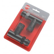 RTE 56.0011 Набор дизайн-вентилей PIANO, прямой (чёрный) 1/2" 