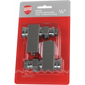 RTE 56.001 Набор дизайн-вентилей CUBE, прямой (хром) 1/2" 