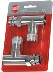 RTE 50.024 Набор дизайн-вентилей PIANO, прямой (хром) 1/2"