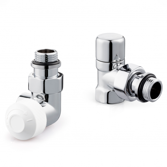 Набор термостатический для радиатора трехосевой Royal Thermo Design 1/2"М30х1,5 (Хром) RTE 07.0018 RT Под Flat Collection