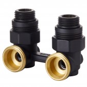 Узел нижнего подключения Royal Thermo угловой 1/2"х3/4" EK (черный) RANPU11234BL