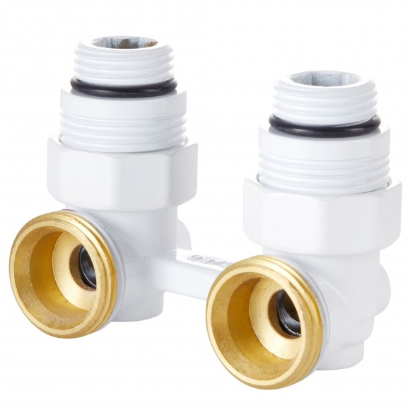 Узел нижнего подключения Royal Thermo угловой 1/2"х3/4" EK (белый) RANPU11234WH