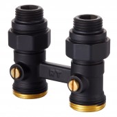 Узел нижнего подключения Royal Thermo прямой 1/2"х3/4" EK (черный) RANPP11234BL