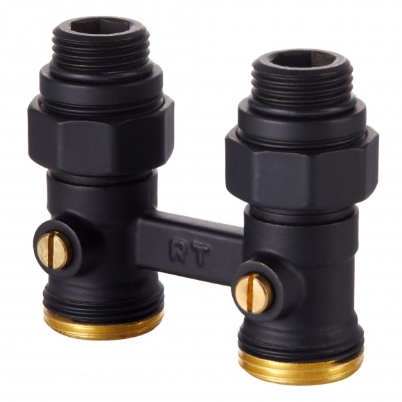 Узел нижнего подключения Royal Thermo прямой 1/2"х3/4" EK (черный) RANPP11234BL