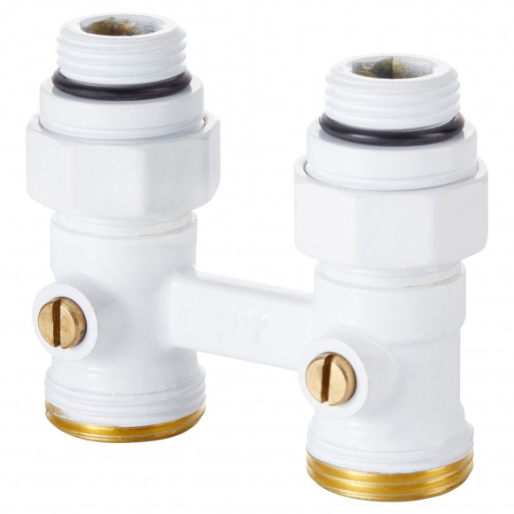 Узел нижнего подключения Royal Thermo прямой 1/2"х3/4" EK (белый) RANPP11234WH