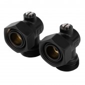 Набор нижнего подключения Royal Thermo угловой раздельный 3/4х3/4ЕК (черный) RANPU13434BL