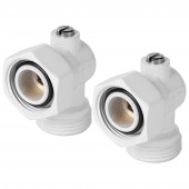 Набор нижнего подключения Royal Thermo угловой раздельный 3/4х3/4ЕК (белый) RANPU13434WH