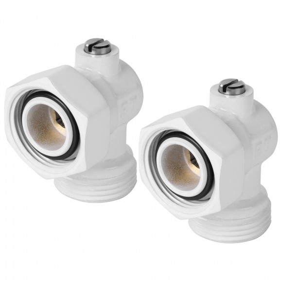 Набор нижнего подключения Royal Thermo угловой раздельный 3/4х3/4ЕК (белый) RANPU13434WH