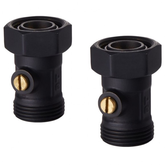 Набор нижнего подключения Royal Thermo прямой раздельный 3/4х3/4ЕК (черный) RANPP13434BL